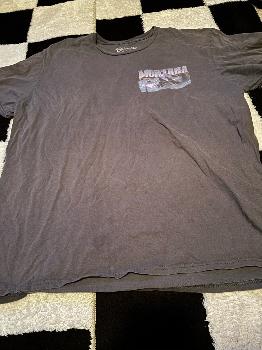 Montana Graphic Crewneck T-Shirt - Charcoal